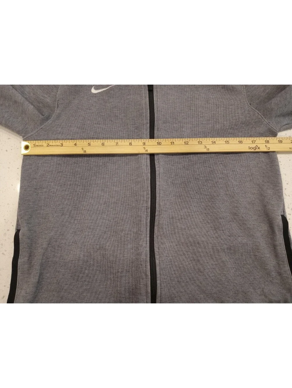 Nike Showtime Hoodie Womens Medium Gray Full Zip Black Trim Jacket Sweatshirt M